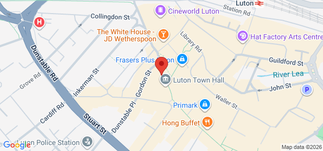 Map showing Greetalian in Luton